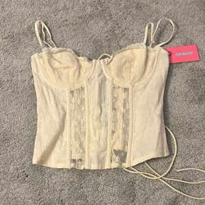 Edikted Lacey Corset (Small, Cream) NWT!